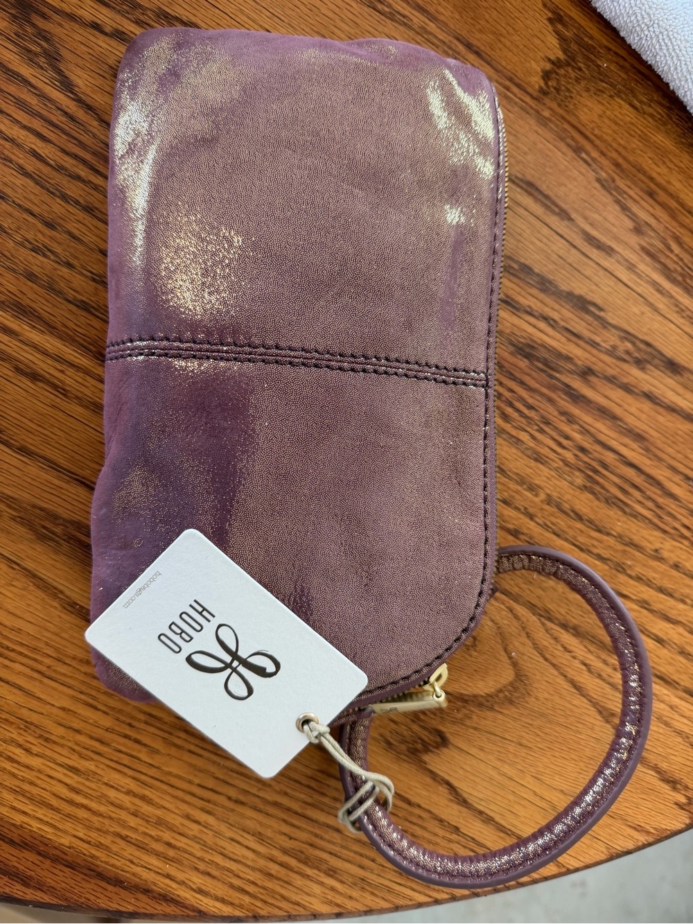 Able Purple Suede Wristlet Phone Case with Wrist Strap